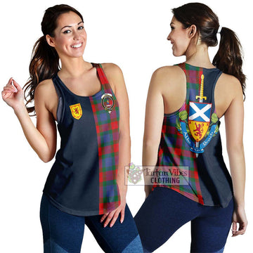Mar Tartan Women's Racerback Tanks Alba with Scottish Lion Royal Arm Half Style 4XL - Tartan Vibes Clothing