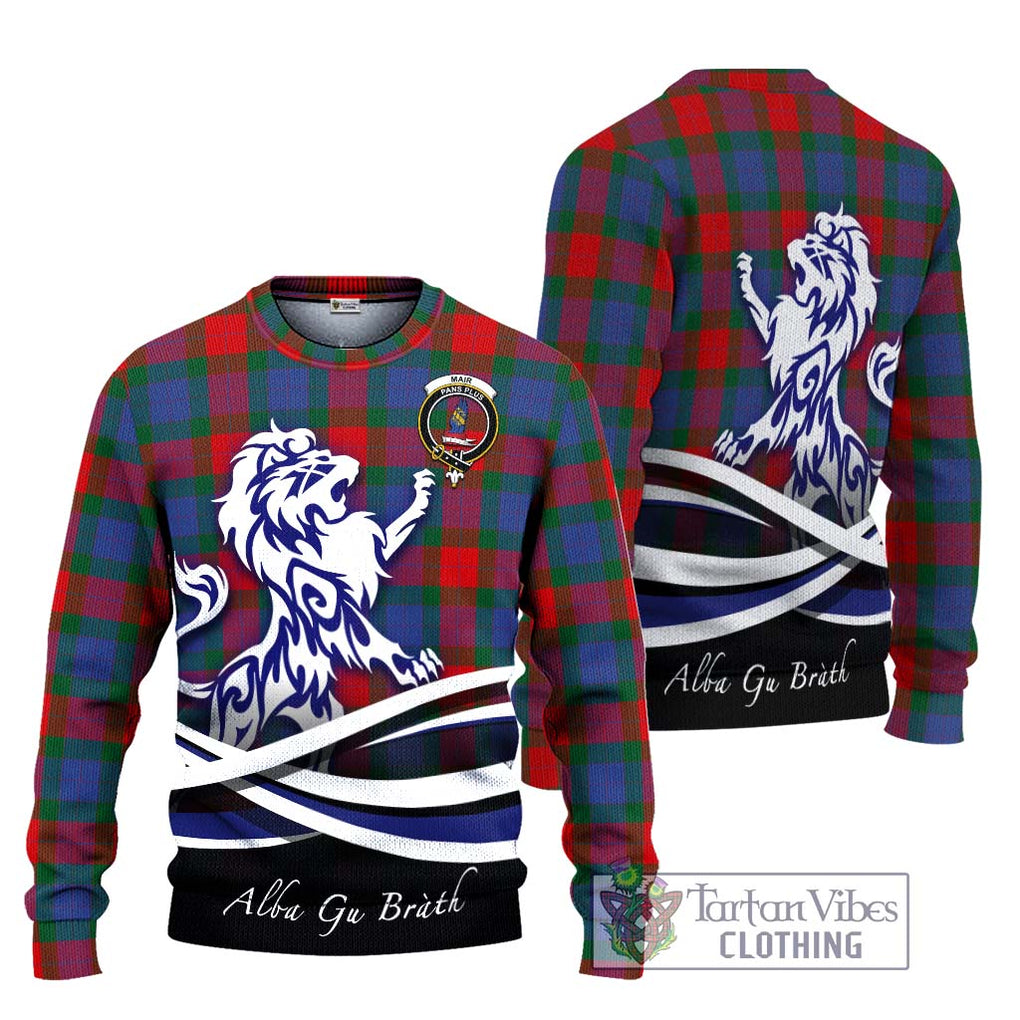 Mar Tartan Ugly Sweater with Alba Gu Brath Regal Lion Emblem Unisex - Tartan Vibes Clothing