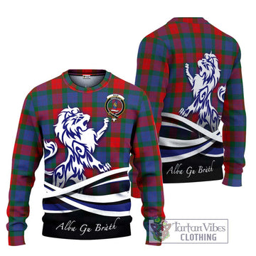 Mar Tartan Ugly Sweater with Alba Gu Brath Regal Lion Emblem Unisex - Tartan Vibes Clothing