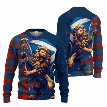 Mar Tartan Family Crest Knitted Sweater with Scottish Majestic Lion Unisex - Tartan Vibes Clothing