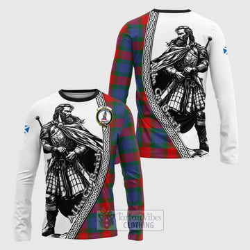 Mar Tartan Clan Crest Long Sleeve T-Shirt with Highlander Warrior Celtic Style Unisex - Tartan Vibes Clothing