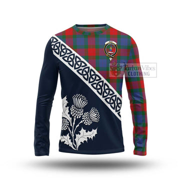 Mar Tartan Long Sleeve T-Shirt Featuring Thistle and Scotland Map Unisex - Tartan Vibes Clothing