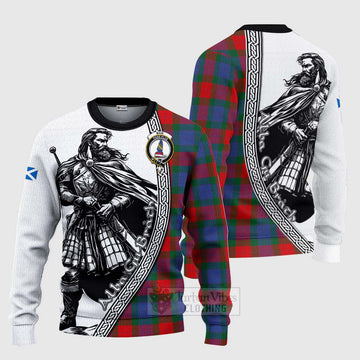 Mar Tartan Clan Crest Knitted Sweater with Highlander Warrior Celtic Style Unisex - Tartan Vibes Clothing