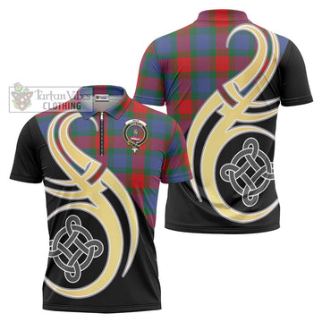 Mar Tartan Zipper Polo Shirt with Family Crest and Celtic Symbol Style Unisex - Tartan Vibes Clothing