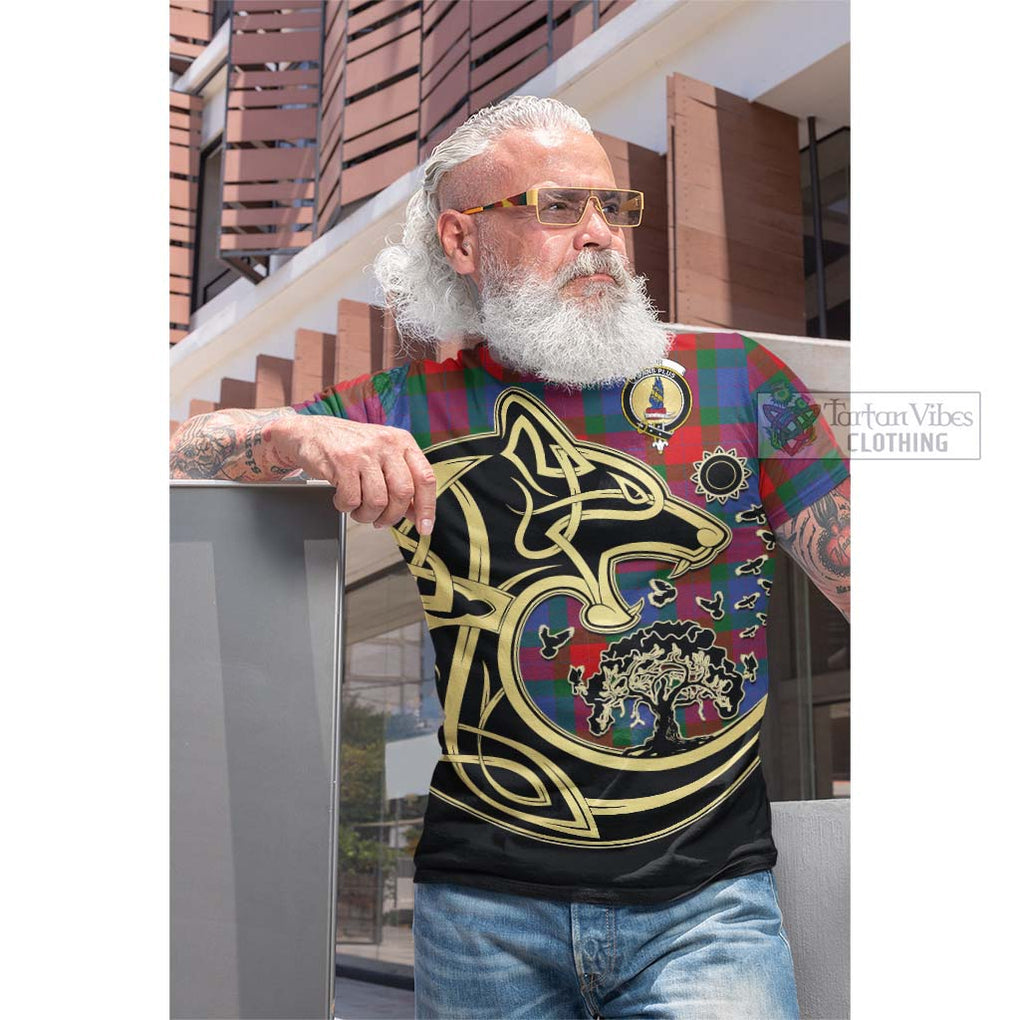 Mar Tartan Cotton T-shirt with Family Crest Celtic Wolf Style Men's Shirt - Tartan Vibes Clothing