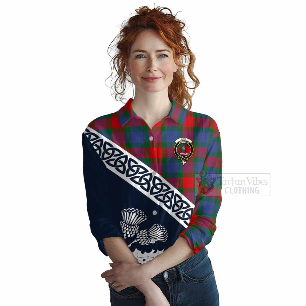 Mar Tartan Women's Casual Shirt Featuring Thistle and Scotland Map Female - Tartan Vibes Clothing