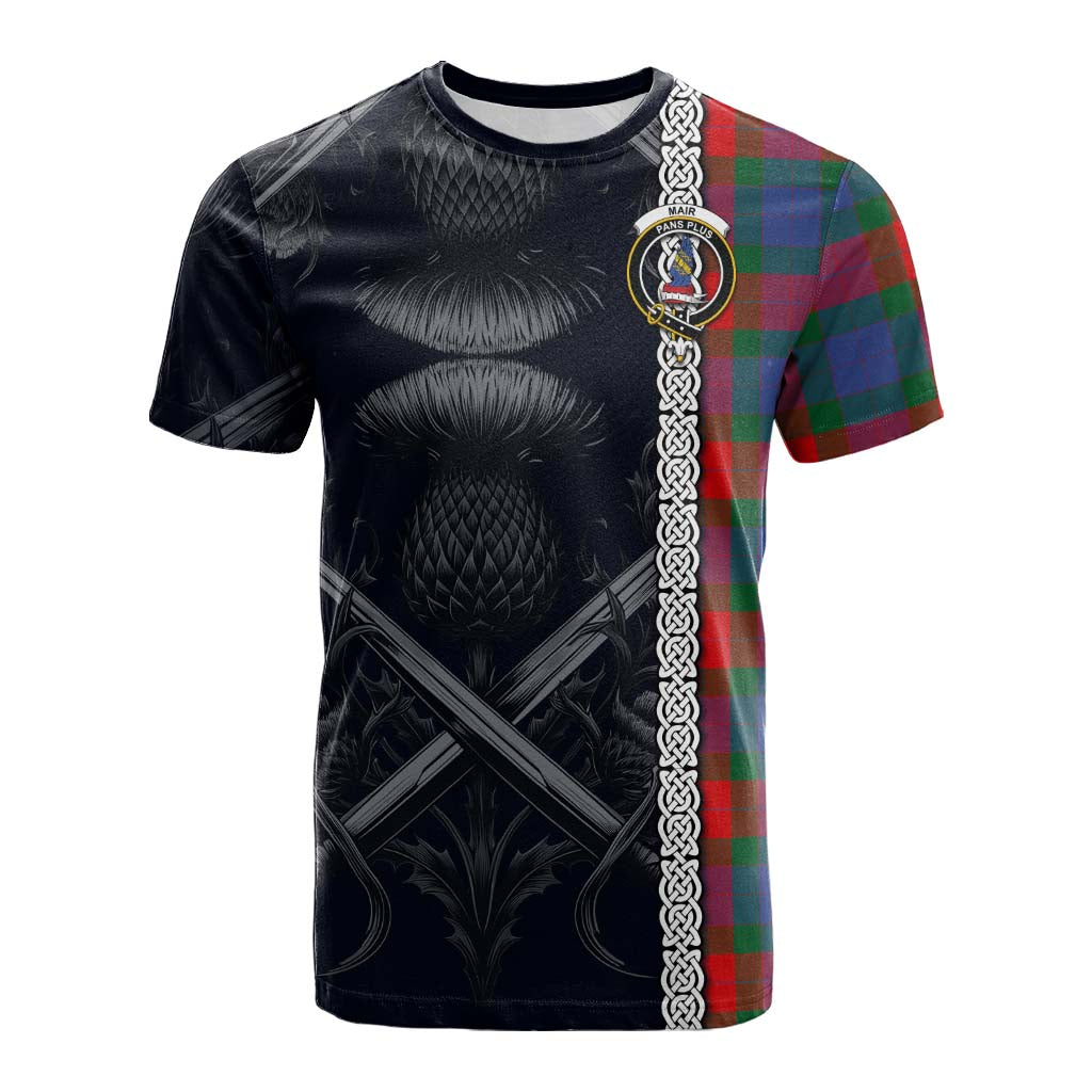 Mar Tartan Cotton T-shirt with Family Crest Cross Sword Thistle Celtic Vibes Kid's Shirt - Tartan Vibes Clothing