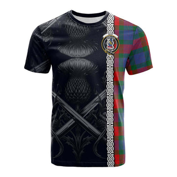 Mar Tartan Cotton T-shirt with Family Crest Cross Sword Thistle Celtic Vibes Kid's Shirt - Tartan Vibes Clothing