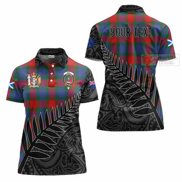 Mar Crest Tartan Women's Polo Shirt with New Zealand Silver Fern Half Style Women - Tartan Vibes Clothing
