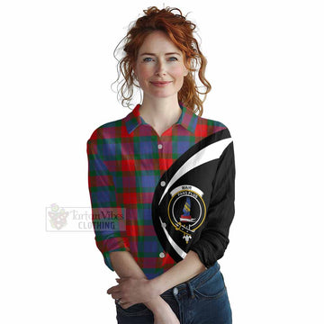 Mar Tartan Women's Casual Shirt with Family Crest Circle Style Female - Tartan Vibes Clothing