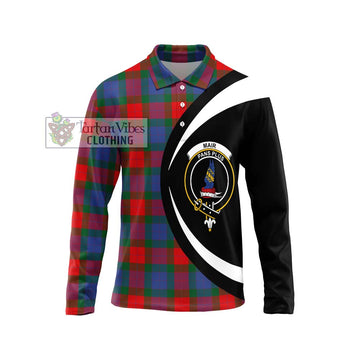 Mar Tartan Long Sleeve Polo Shirt with Family Crest Circle Style Unisex - Tartan Vibes Clothing