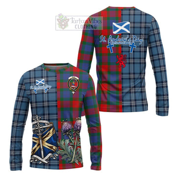 Mar Tartan Long Sleeve T-Shirt Happy St. Andrew's Day Half Tartan Style Unisex - Tartan Vibes Clothing