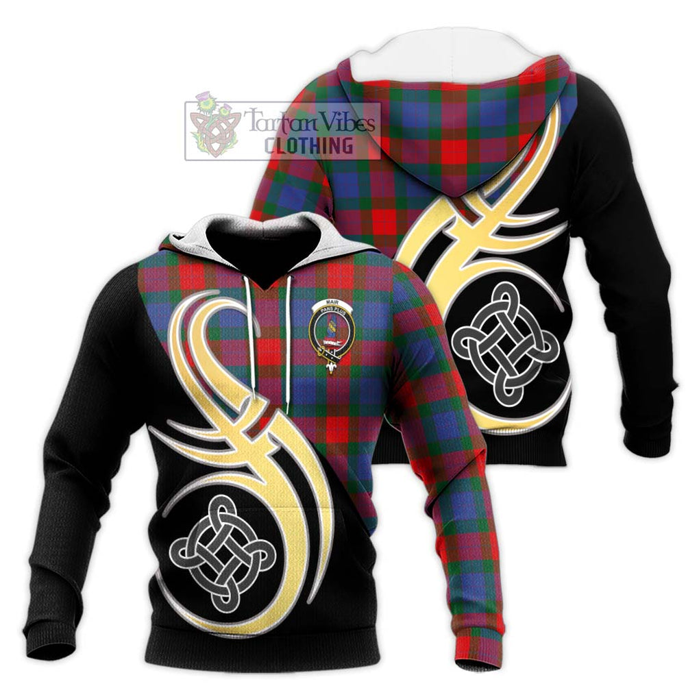 Mar Tartan Knitted Hoodie with Family Crest and Celtic Symbol Style Unisex Knitted Pullover Hoodie - Tartan Vibes Clothing