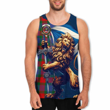 Mar Tartan Family Crest Men's Tank Top with Scottish Majestic Lion Men - Tartan Vibes Clothing