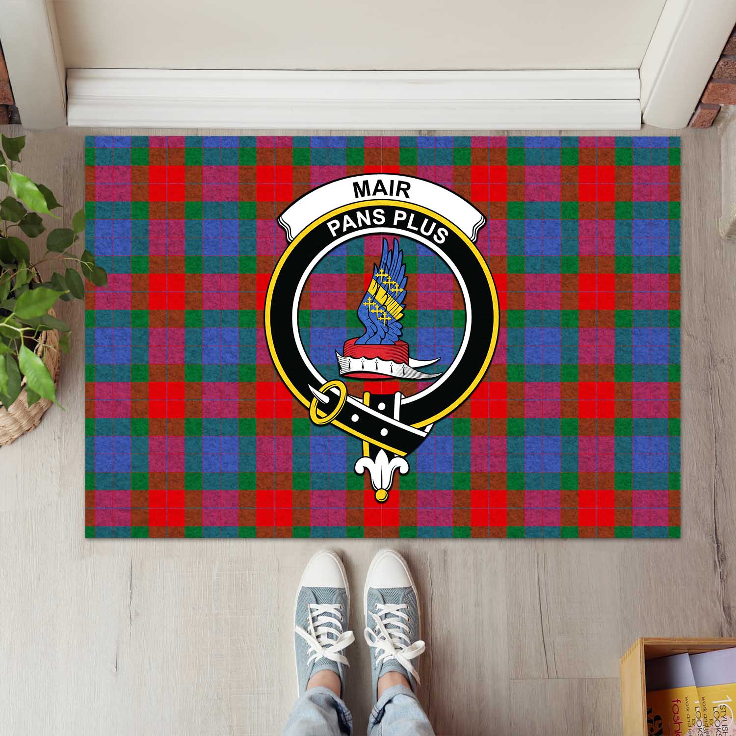 Mar Tartan Rubber Doormat with Family Crest L 60*90cm - Tartan Vibes Clothing