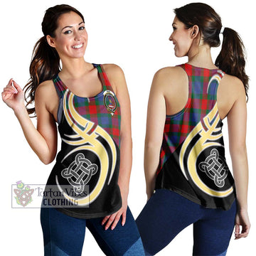 Mar Tartan Women's Racerback Tanks with Family Crest and Celtic Symbol Style 4XL - Tartan Vibes Clothing