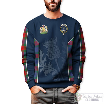 Mar Tartan Sweatshirt with Family Crest and Scottish Thistle Vibes Sport Style Unisex - Tartan Vibes Clothing