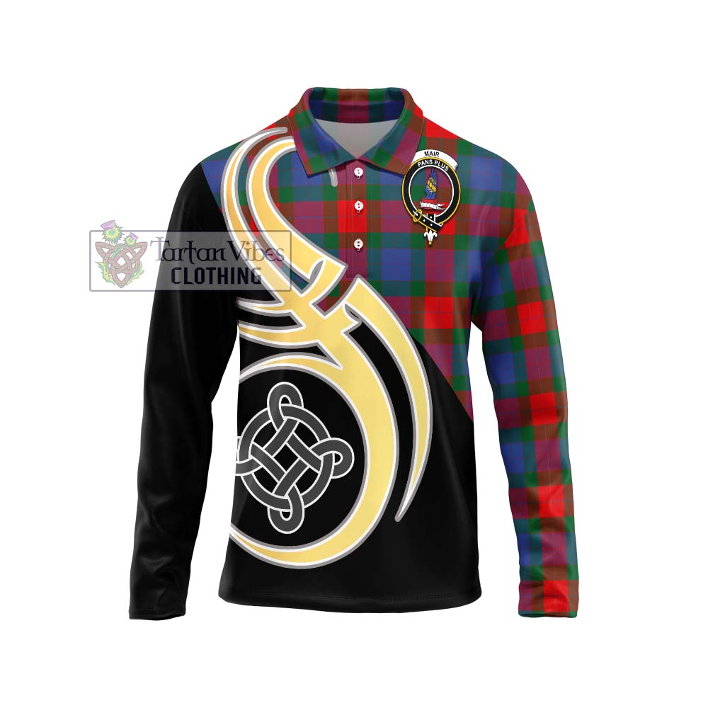 Mar Tartan Long Sleeve Polo Shirt with Family Crest and Celtic Symbol Style Unisex - Tartan Vibes Clothing