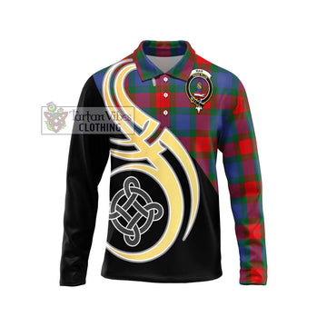 Mar Tartan Long Sleeve Polo Shirt with Family Crest and Celtic Symbol Style Unisex - Tartan Vibes Clothing