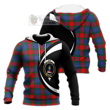 Mar Tartan Knitted Hoodie with Family Crest Circle Style Unisex Knitted Pullover Hoodie - Tartan Vibes Clothing