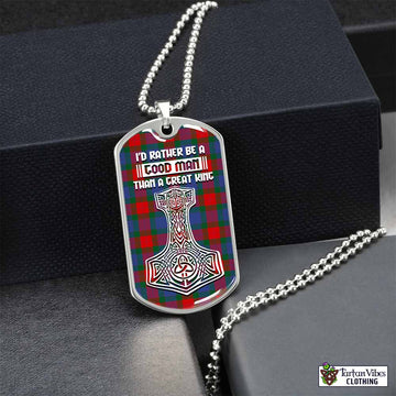 Tartan Vibes Clothing Mar Tartan Dog Tag Necklace Viking Mjolnir Style