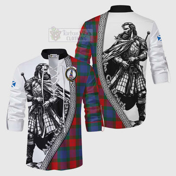 Mar Tartan Clan Crest Ghillie Kilt Shirt with Highlander Warrior Celtic Style Men - Tartan Vibes Clothing