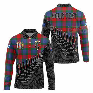 Mar Crest Tartan Long Sleeve Polo Shirt with New Zealand Silver Fern Half Style Unisex - Tartan Vibes Clothing