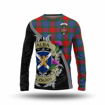 Mar Tartan Family Crest Long Sleeve T-Shirt Lion Rampant Royal Thistle Shield Celtic Inspired Unisex - Tartan Vibes Clothing