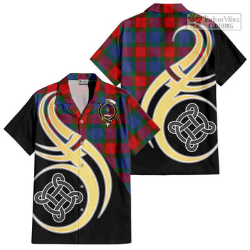 Mar Tartan Hawaiian Shirt with Family Crest and Celtic Symbol Style - Tartan Vibes Clothing