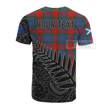 Mar Crest Tartan Cotton T-shirt with New Zealand Silver Fern Half Style - Tartan Vibes Clothing
