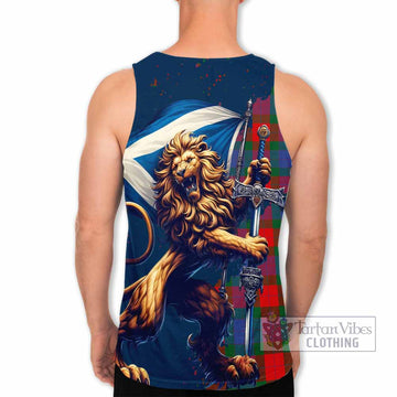 Mar Tartan Family Crest Men's Tank Top with Scottish Majestic Lion - Tartan Vibes Clothing
