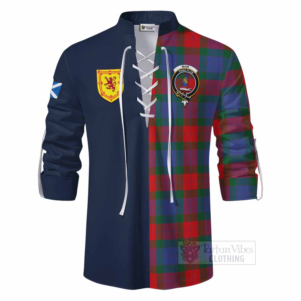 Mar Tartan Ghillie Kilt Shirt Alba with Scottish Lion Royal Arm Half Style - Tartan Vibes Clothing