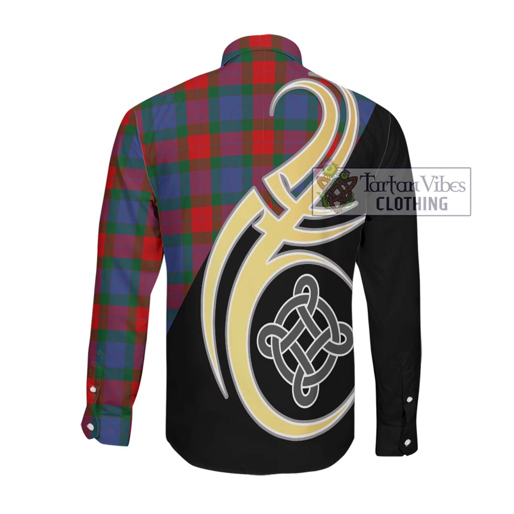 Mar Tartan Long Sleeve Button Shirt with Family Crest and Celtic Symbol Style Men's Shirt - Tartan Vibes Clothing