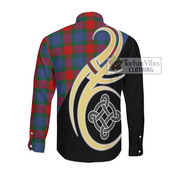 Mar Tartan Long Sleeve Button Shirt with Family Crest and Celtic Symbol Style Men's Shirt - Tartan Vibes Clothing
