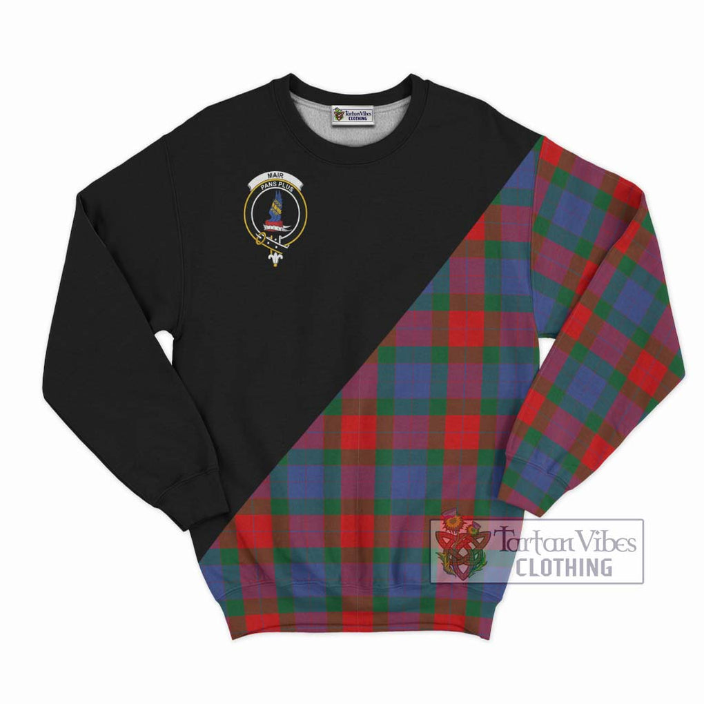 Mar Tartan Sweatshirt with Family Crest and Military Logo Style - Tartan Vibes Clothing