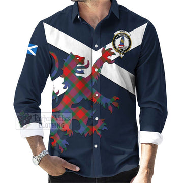 Mar Tartan Lion Rampant Long Sleeve Button Shirt Proudly Display Your Heritage with Alba Gu Brath and Clan Name Men's Shirt - Tartan Vibes Clothing