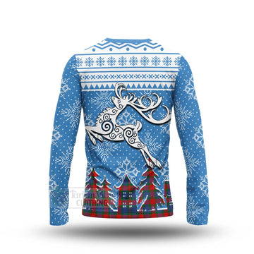 Mar Clan Christmas Long Sleeve T-Shirt Celtic Reindeer Style - Tartan Vibes Clothing