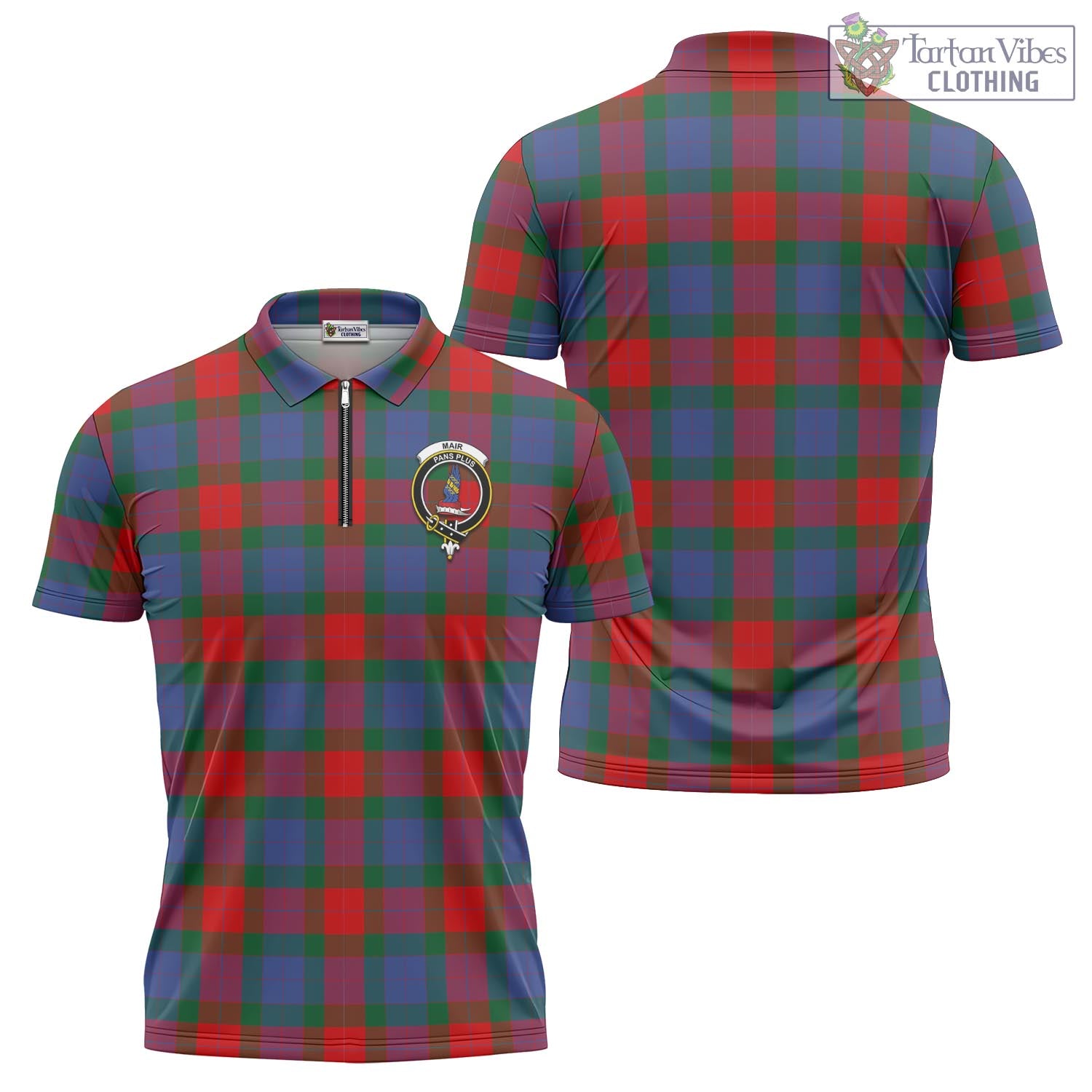 Mar Tartan Zipper Polo Shirt with Family Crest - Tartan Vibes Clothing