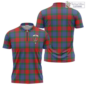 Mar Tartan Zipper Polo Shirt with Family Crest - Tartan Vibes Clothing