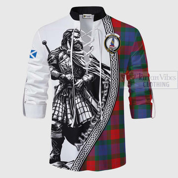 Mar Tartan Clan Crest Ghillie Kilt Shirt with Highlander Warrior Celtic Style - Tartan Vibes Clothing