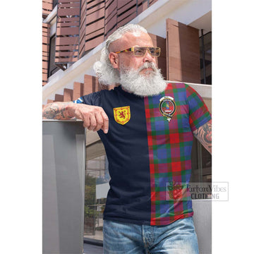 Mar Tartan Cotton T-shirt Alba with Scottish Lion Royal Arm Half Style Men's Shirt - Tartan Vibes Clothing
