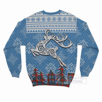 Mar Clan Christmas Sweatshirt Celtic Reindeer Style - Tartan Vibes Clothing