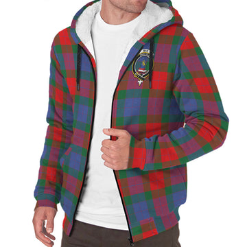 Mar Tartan Sherpa Hoodie with Family Crest