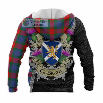 Mar Tartan Family Crest Knitted Hoodie Lion Rampant Royal Thistle Shield Celtic Inspired - Tartan Vibes Clothing