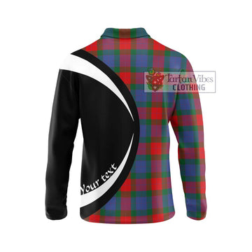 Mar Tartan Long Sleeve Polo Shirt with Family Crest Circle Style - Tartan Vibes Clothing
