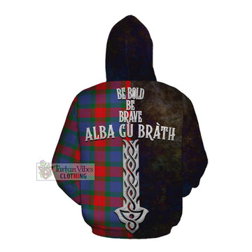 Tartan Vibes Clothing Mar Tartan Family Crest Cotton Hoodie Alba Gu Brath Be Brave Lion Ancient Style