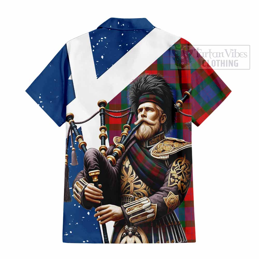 Mar Tartan Hawaiian Shirt with Family Crest Scottish Bagpiper Vibes - Tartan Vibes Clothing