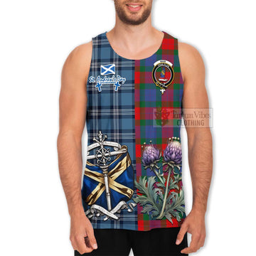 Mar Tartan Men's Tank Top Happy St. Andrew's Day Half Tartan Style - Tartan Vibes Clothing