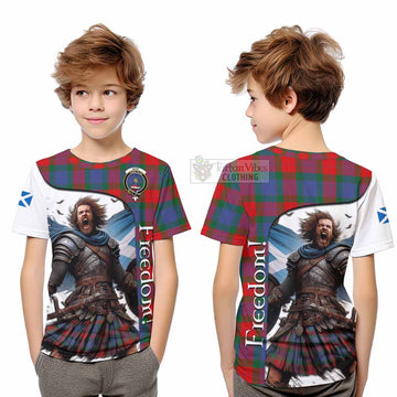 Tartan Vibes Clothing Mar Crest Tartan Kid T-Shirt Inspired by the Freedom of Scottish Warrior