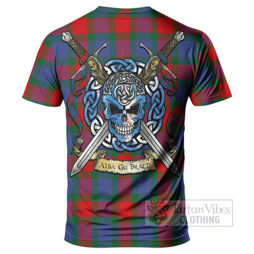 Mar Tartan T-Shirt with Family Crest Celtic Skull Style - Tartan Vibes Clothing
